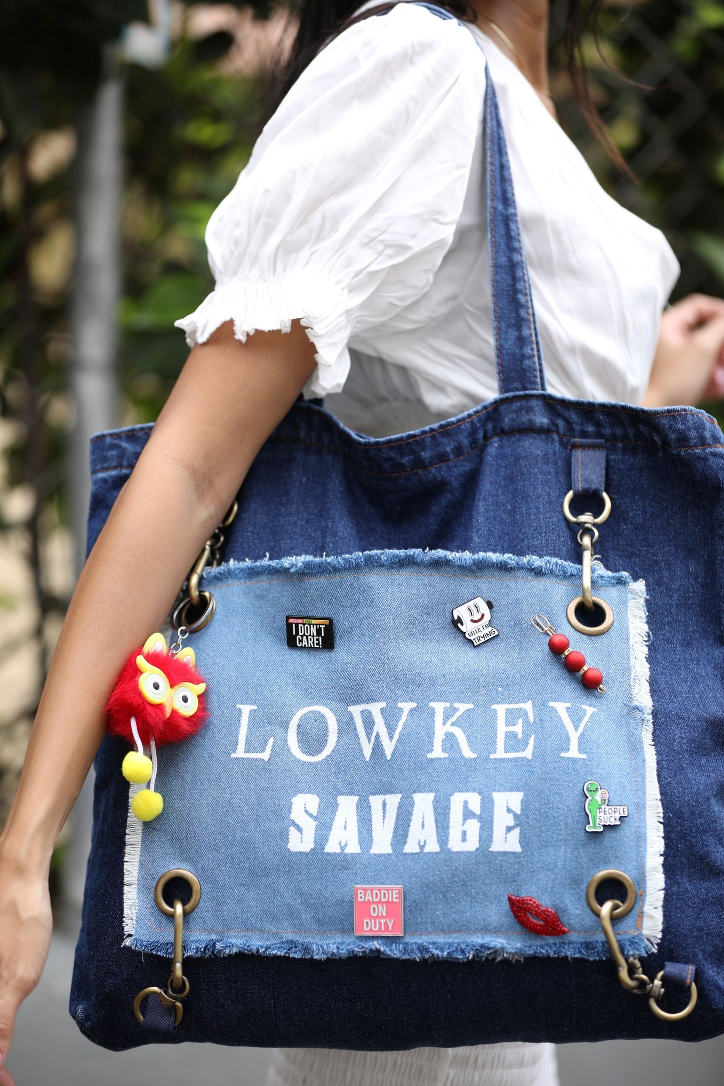 Denim Tote Bag - Dark Blue