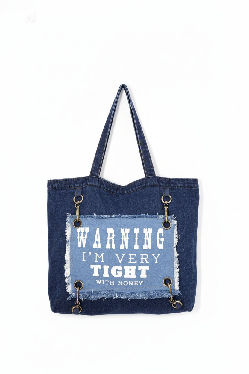 Denim Tote Bag - Dark Blue – Quik Trenz